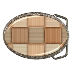 Wooden Wickerwork Texture Square Pattern Belt Buckles by Maspions