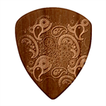 Blue Paisley Texture, Blue Paisley Ornament Wood Guitar Pick (Set of 10) Front