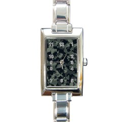 Camouflage, Pattern, Abstract, Background, Texture, Army Rectangle Italian Charm Watch by nateshop