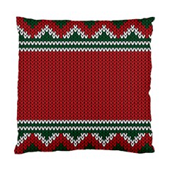 Christmas Pattern, Fabric Texture, Knitted Red Background Standard Cushion Case (two Sides) by nateshop