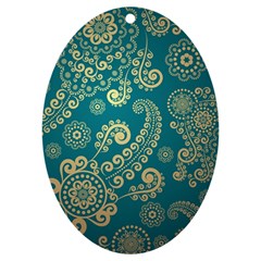 European Pattern, Blue, Desenho, Retro, Style Uv Print Acrylic Ornament Oval by nateshop