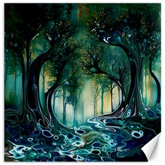 Trees Forest Mystical Forest Background Landscape Nature Canvas 12  X 12 