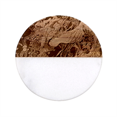 Flowers Trees Forest Mystical Forest Nature Classic Marble Wood Coaster (round) 