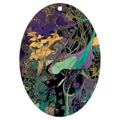 Flowers Trees Forest Mystical Forest Nature Uv Print Acrylic Ornament Oval by Maspions