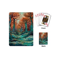 Trees Tree Forest Mystical Forest Nature Junk Journal Scrapbooking Landscape Nature Playing Cards Single Design (mini) by Maspions