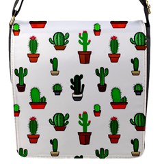 Cactus Plants Background Pattern Seamless Flap Closure Messenger Bag (s)