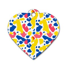 Colored Blots Painting Abstract Art Expression Creation Color Palette Paints Smears Experiments Mode Dog Tag Heart (one Side)