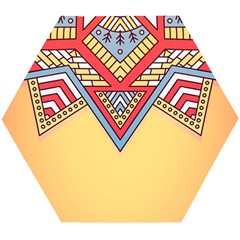 Mandala Sun Wooden Puzzle Hexagon by goljakoff