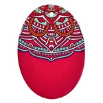 Mandala red Oval Ornament (Two Sides)