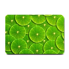 Lime Textures Macro, Tropical Fruits, Citrus Fruits, Green Lemon Texture Small Doormat by nateshop