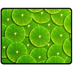Lime Textures Macro, Tropical Fruits, Citrus Fruits, Green Lemon Texture Fleece Blanket (medium) by nateshop
