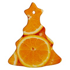 Oranges Textures, Close-up, Tropical Fruits, Citrus Fruits, Fruits Christmas Tree Ornament (two Sides) by nateshop