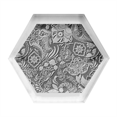 Paisley Texture, Floral Ornament Texture Hexagon Wood Jewelry Box by nateshop