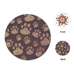 Paws Patterns, Creative, Footprints Patterns Playing Cards Single Design (Round)