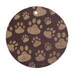 Paws Patterns, Creative, Footprints Patterns Round Ornament (Two Sides)