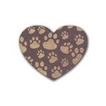 Paws Patterns, Creative, Footprints Patterns Rubber Coaster (Heart)