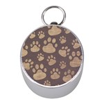 Paws Patterns, Creative, Footprints Patterns Mini Silver Compasses