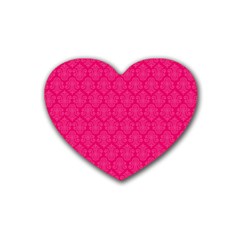 Pink Pattern, Abstract, Background, Bright, Desenho Rubber Heart Coaster (4 Pack) by nateshop
