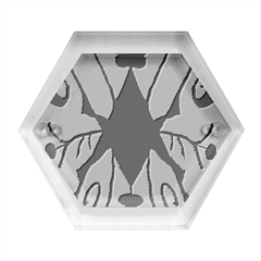 Black Silhouette Artistic Hand Draw Symbol Wb Hexagon Wood Jewelry Box by dflcprintsclothing