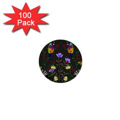 Bird Flower Plant Nature 1  Mini Buttons (100 Pack)  by Maspions