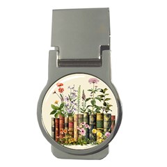 Books Flowers Book Flower Flora Floral Money Clips (round)  by Maspions
