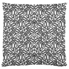 Monochrome Maze Design Print Large Premium Plush Fleece Cushion Case (two Sides) by dflcprintsclothing