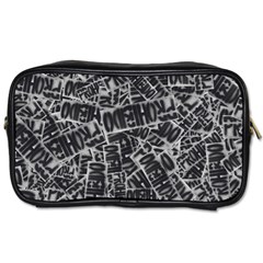 Rebel Life: Typography Black And White Pattern Toiletries Bag (one Side) by dflcprintsclothing