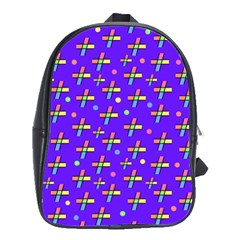 Abstract Background Cross Hashtag School Bag (large)