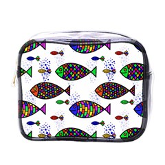 Fish Abstract Colorful Mini Toiletries Bag (one Side)