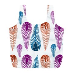 Pen Peacock Colors Colored Pattern Full Print Recycle Bag (l) by Maspions