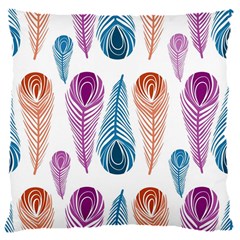 Pen Peacock Colors Colored Pattern 16  Baby Flannel Cushion Case (two Sides) by Maspions