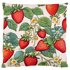 Strawberry-fruits Large Premium Plush Fleece Cushion Case (two Sides) by Maspions