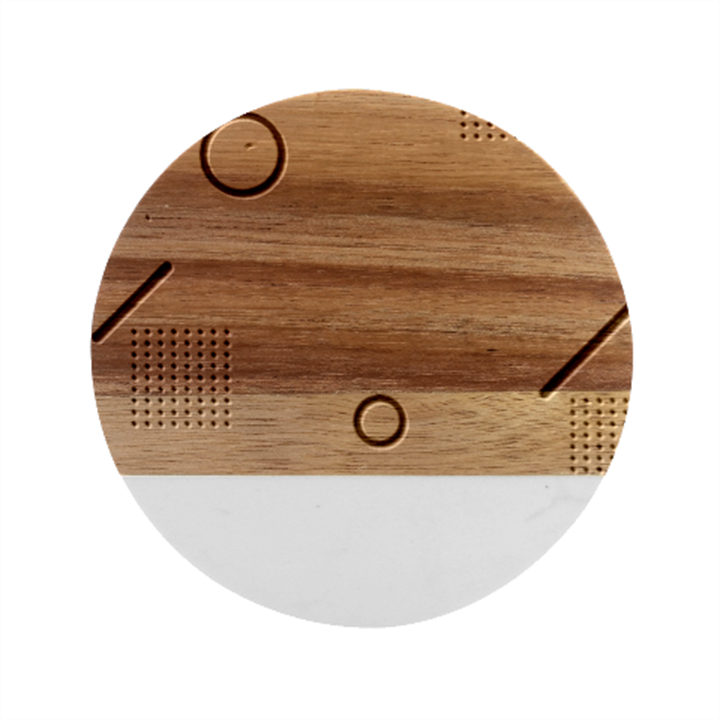 Colorful Labstract Wallpaper Theme Marble Wood Coaster (Round)