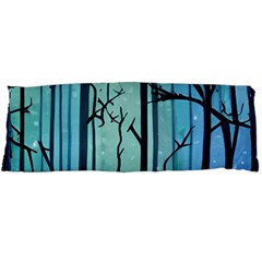 Nature Outdoors Night Trees Scene Forest Woods Light Moonlight Wilderness Stars Body Pillow Case Dakimakura (two Sides) by Posterlux