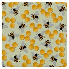 Bees Pattern Honey Bee Bug Honeycomb Honey Beehive Uv Print Square Tile Coaster 