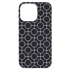 Geometric Pattern Design White Iphone 14 Pro Max Black Uv Print Case by Maspions