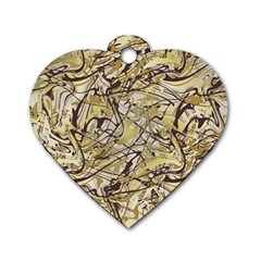 Marble Texture Pattern Seamless Dog Tag Heart (one Side)