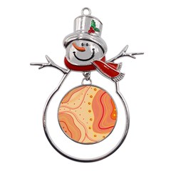 Lines Abstract Colourful Design Metal Snowman Ornament by Maspions