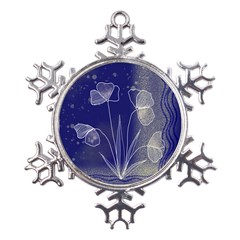 Flower Nature Abstract Art Metal Large Snowflake Ornament by Maspions