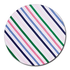 Retro Vintage Stripe Pattern Abstract Round Mousepad