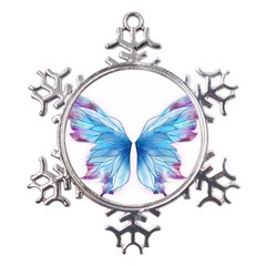Butterfly-drawing-art-fairytale  Metal Large Snowflake Ornament by saad11