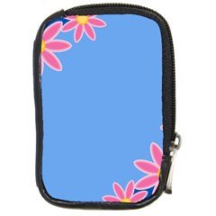 Flowers Space Frame Ornament Compact Camera Leather Case