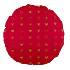 Illustrations Heart Pattern Design Large 18  Premium Flano Round Cushions