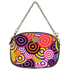 Abstract Circles Background Retro Chain Purse (one Side) by Ravend