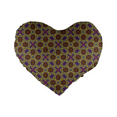 Art Illustrations Background Pattern Mandala Seamless Standard 16  Premium Flano Heart Shape Cushions