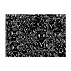 Old Man Monster Motif Black And White Creepy Pattern Sticker A4 (10 Pack) by dflcprintsclothing