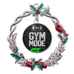 Gym Mode Metal X mas Wreath Holly Leaf Ornament by Store67
