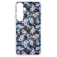 Blue Flowers Dark Blue Flowers Samsung Galaxy S24 Ultra 6 9 Inch Tpu Uv Case by DinkovaArt