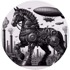 Steampunk Horse  Uv Print Round Tile Coaster by CKArtCreations