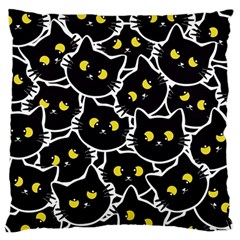 Cat Pattern Pet Drawing Eyes Large Premium Plush Fleece Cushion Case (one Side) by Maspions